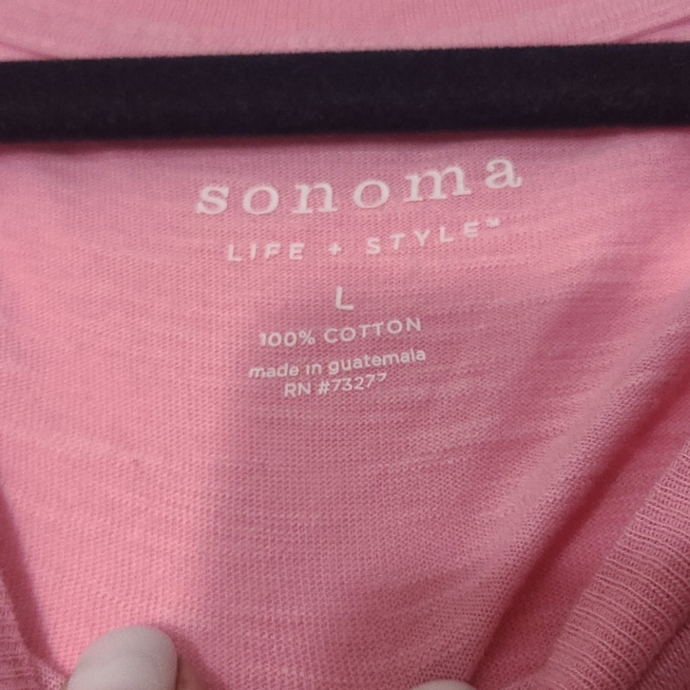 Sonoma Crew Neck Floral Graphic T-shirt Size Large - Picture 3 of 4